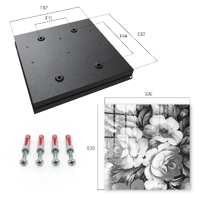 Armoire à clés design Fleurs monochromes