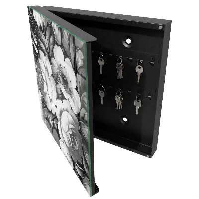 Armoire à clés design Fleurs monochromes