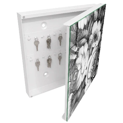 Armoire à clés design Fleurs monochromes