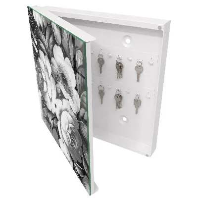 Armoire à clés design Fleurs monochromes
