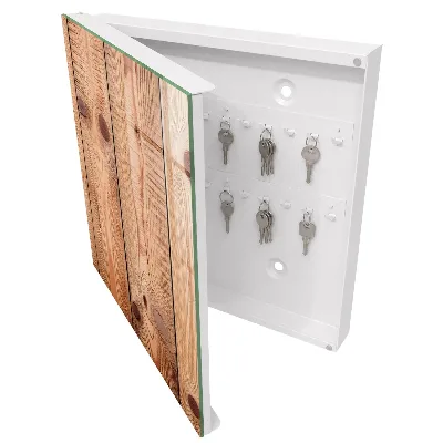 Boîte à clés murale décorative Anneaux en bois