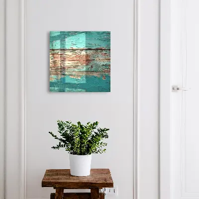 Boîte à clés murale décorative Bois turquoise