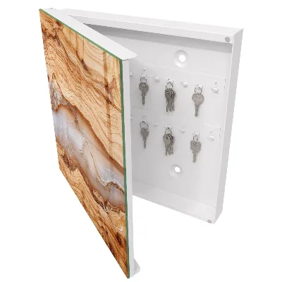 Boîte à clés murale décorative Motif en bois