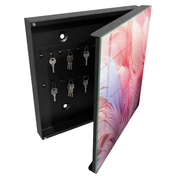Armoire à clés décorative De magnifiques plumes roses