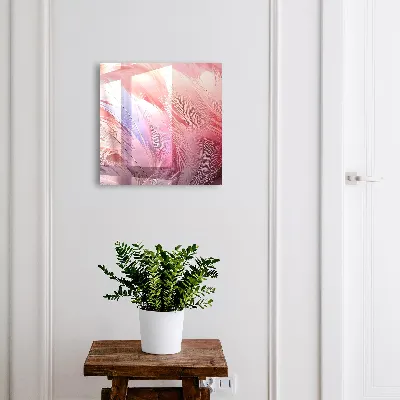 Armoire à clés décorative De magnifiques plumes roses