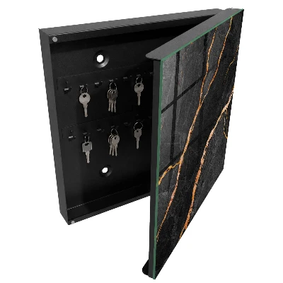 Armoire à clés design Pierre noire et orange