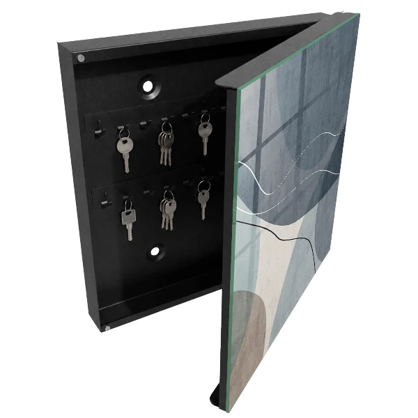 Armoire à clés design Abstraction bleue