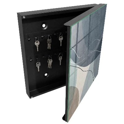 Armoire à clés design Abstraction bleue