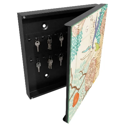 Armoire à clés décorative Fleurs abstraites