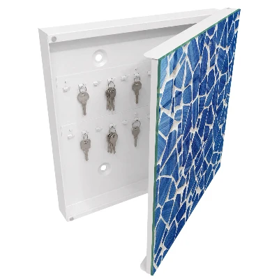 Armoire à clés décorative Mosaïque bleue