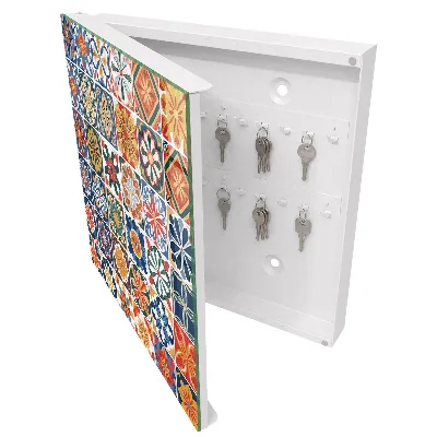 Boîte à clés murale décorative Carreaux colorés