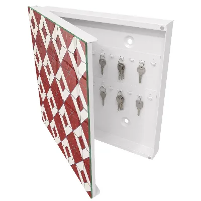 Boîte à clés murale décorative Mosaïque rouge