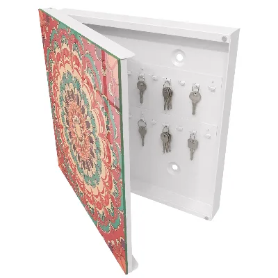 Armoire à clés design Mandala coloré