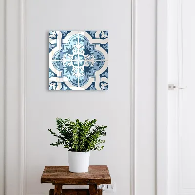 Armoire à clés design Carreaux bleus