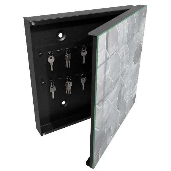 Armoire à clés décorative Géométrie grise