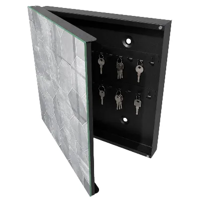 Armoire à clés décorative Géométrie grise
