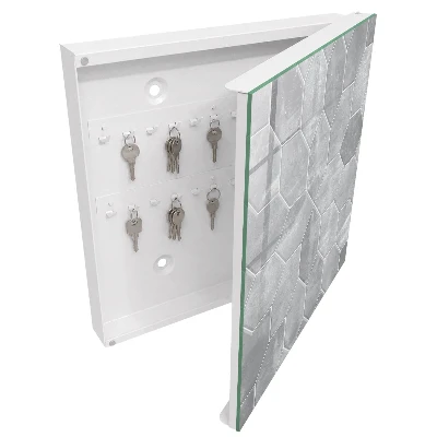 Armoire à clés décorative Géométrie grise