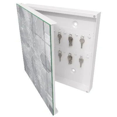 Armoire à clés décorative Géométrie grise