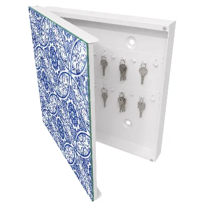 Armoire à clés design Mosaïque bleue