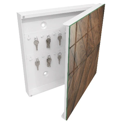 Armoire à clés décorative Chevrons en bois