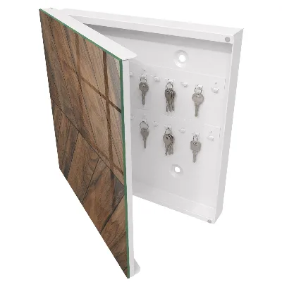 Armoire à clés décorative Chevrons en bois
