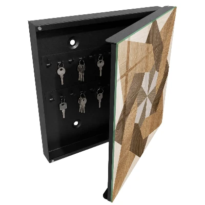Boîte à clés murale décorative Étoile en bois