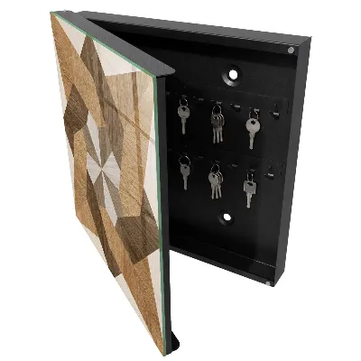 Boîte à clés murale décorative Étoile en bois