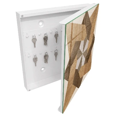Boîte à clés murale décorative Étoile en bois