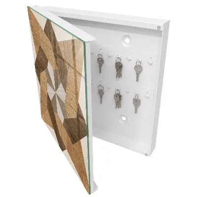 Boîte à clés murale décorative Étoile en bois