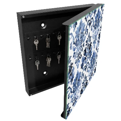 Armoire à clés décorative Ornements bleus