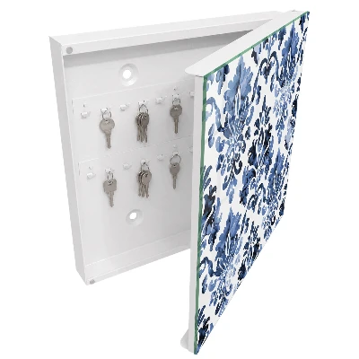 Armoire à clés décorative Ornements bleus