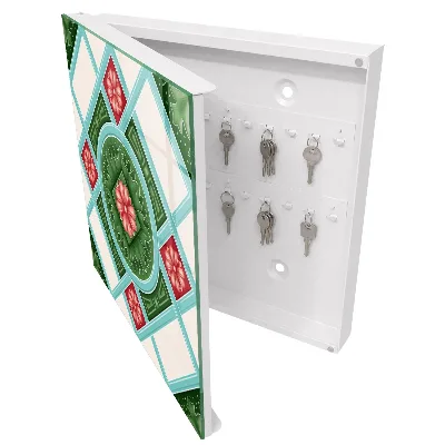 Armoire à clés décorative Géométrie florale