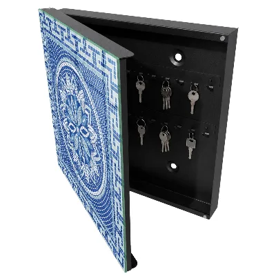 Armoire à clés design Mosaïque bleue