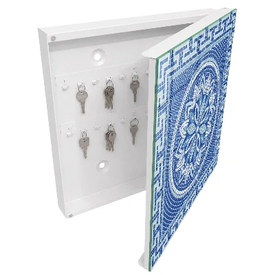 Armoire à clés design Mosaïque bleue