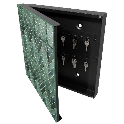 Armoire à clés décorative Chevrons verts