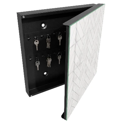 Armoire à clés design Motif à chevrons en marbre