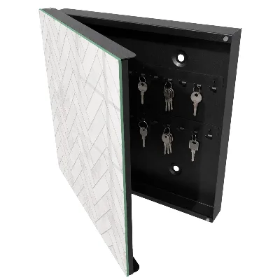Armoire à clés design Motif à chevrons en marbre