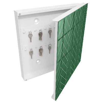Boîte à clés murale décorative Chevrons verts