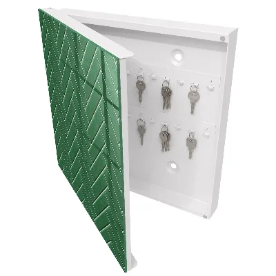 Boîte à clés murale décorative Chevrons verts