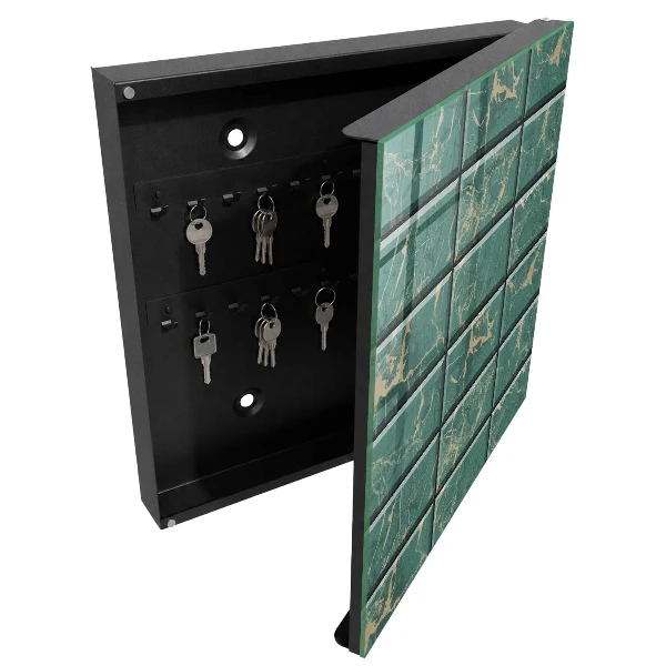 Armoire à clés design Marbre vert