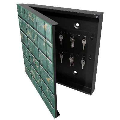 Armoire à clés design Marbre vert
