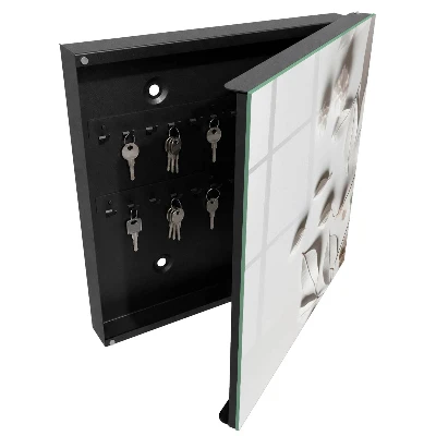 Armoire à clés design Feuilles blanches