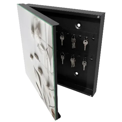 Armoire à clés design Feuilles blanches