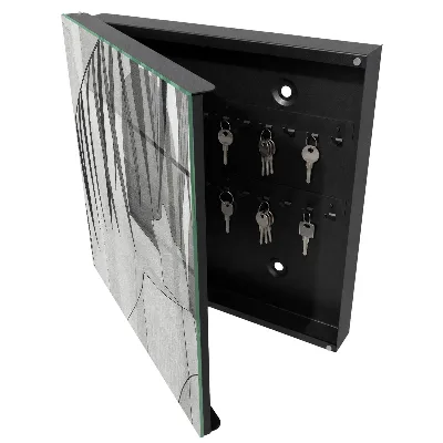 Armoire à clés décorative Feuilles grises
