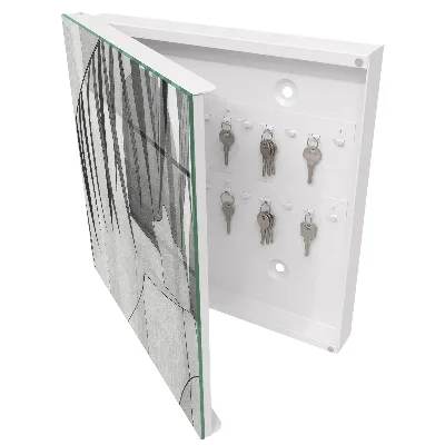 Armoire à clés décorative Feuilles grises