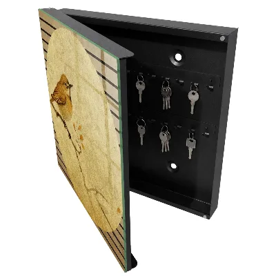 Armoire à clés design Oiseau crème