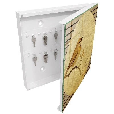 Armoire à clés design Oiseau crème
