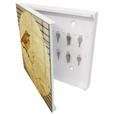 Armoire à clés design Oiseau crème