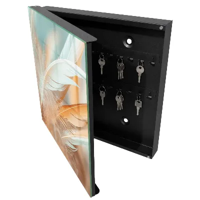 Armoire à clés design Plumes pastel