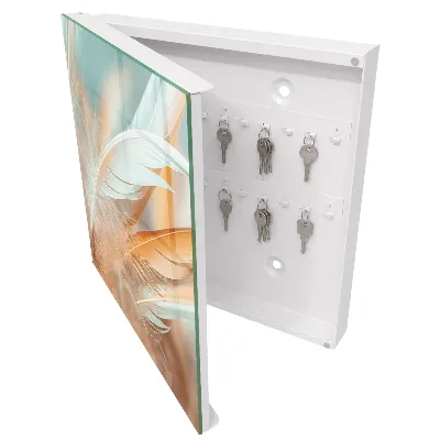 Armoire à clés design Plumes pastel